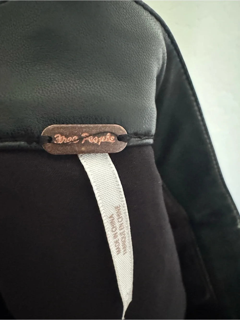 Black Faux Leather Mini Skirt by Free People, New Without Tags